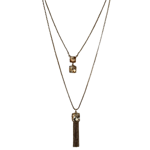 Gold gem bauble statement necklace resort wear vacation coastal!